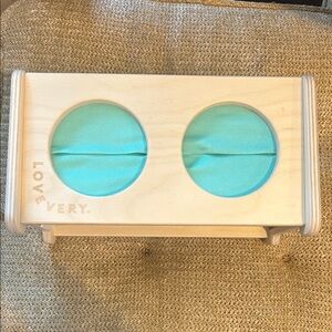 Lovevery Wooden Sensory Toy with Aqua Fabric Slits
